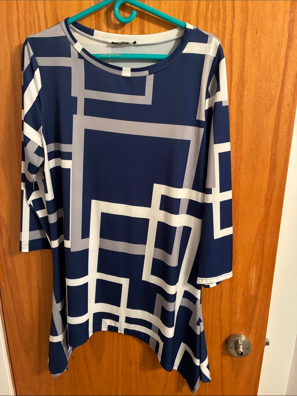 Lily Navy & White Geometric Tunic